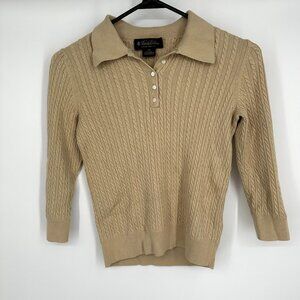 Brooks Brothers Sweater Tan‎ Silk Cashmere Blend Size XS